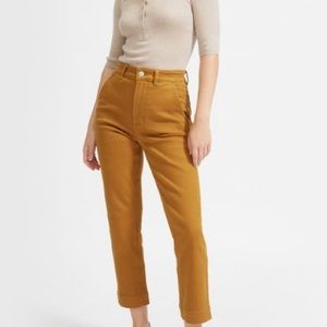 Everlane Slim Leg Crop brass color-short version.